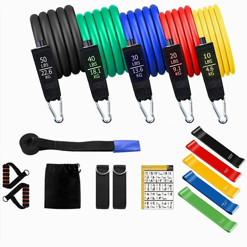 16PCS Resistance Band Set: Home Gym Fitness Training - Rieworkes