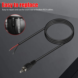 2 - Pack 10 FT RCA Male Plug to Bare Wire Audio Speaker Subwoofer HDTV Cable Cord - Rieworkes