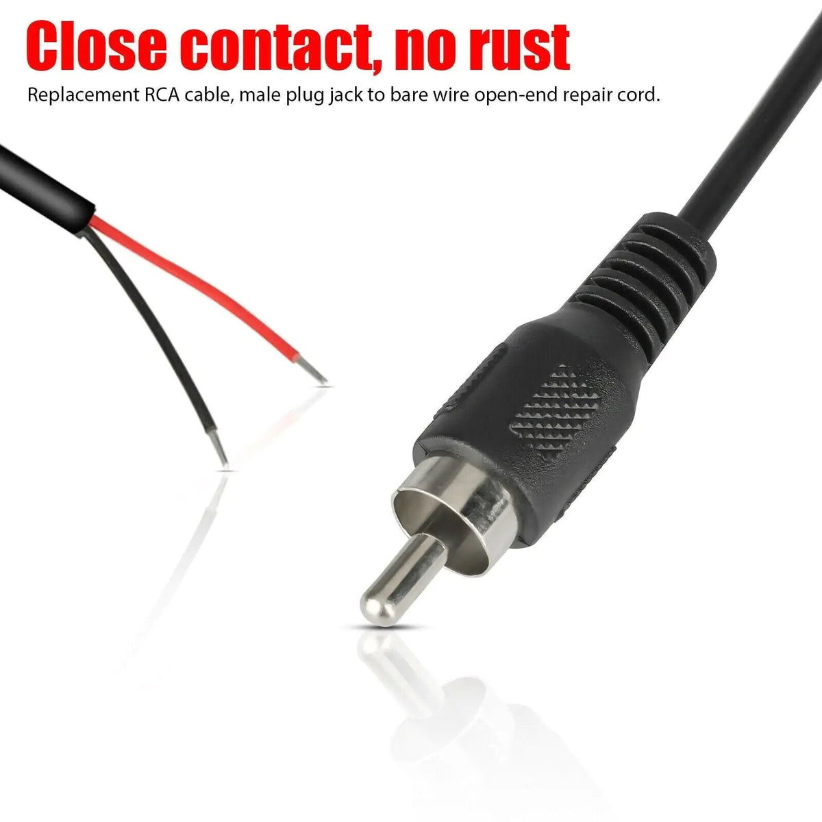 2 - Pack 10 FT RCA Male Plug to Bare Wire Audio Speaker Subwoofer HDTV Cable Cord - Rieworkes