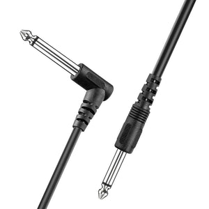 2 PACK 10FT Electric Patch Cord Guitar Amplifier Amp Cable Right Angle 90 Degree - Rieworkes