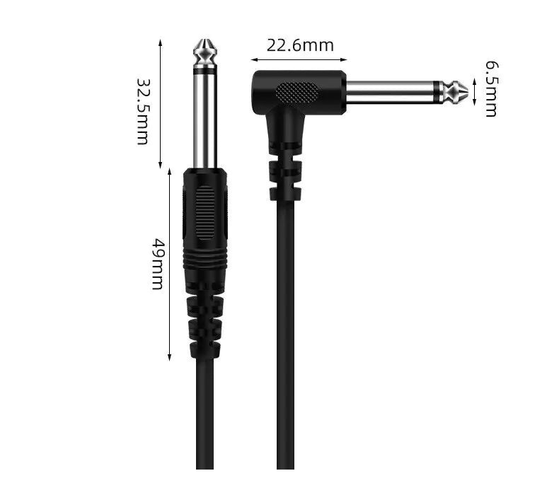 2 PACK 10FT Electric Patch Cord Guitar Amplifier Amp Cable Right Angle 90 Degree - Rieworkes