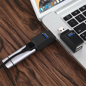 2 Pcs 3 Port USB 3.0 Hub Portable High Speed Splitter Box For PC Notebook Laptop - Rieworkes