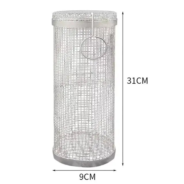 20cm/30cm New BBQ Basket Stainless Steel Grill Outdoor Round BBQ Campfire Grid Outdoor Picnic Camping Barbecue Cooking Supplies - Rieworkes