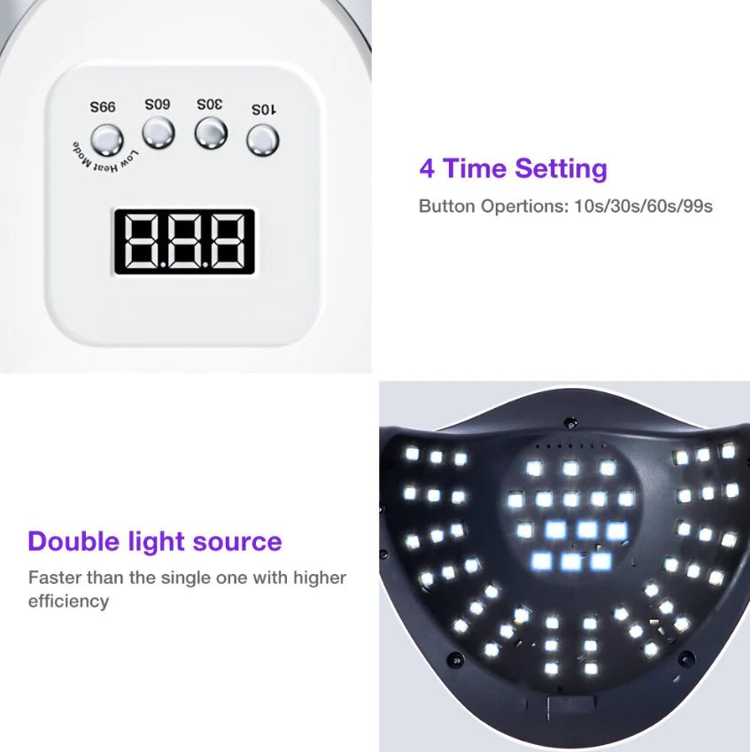 220W Nail Dryer LED Lamp UV Light Polish Gel Curing Machine Electric Manicure - Rieworkes