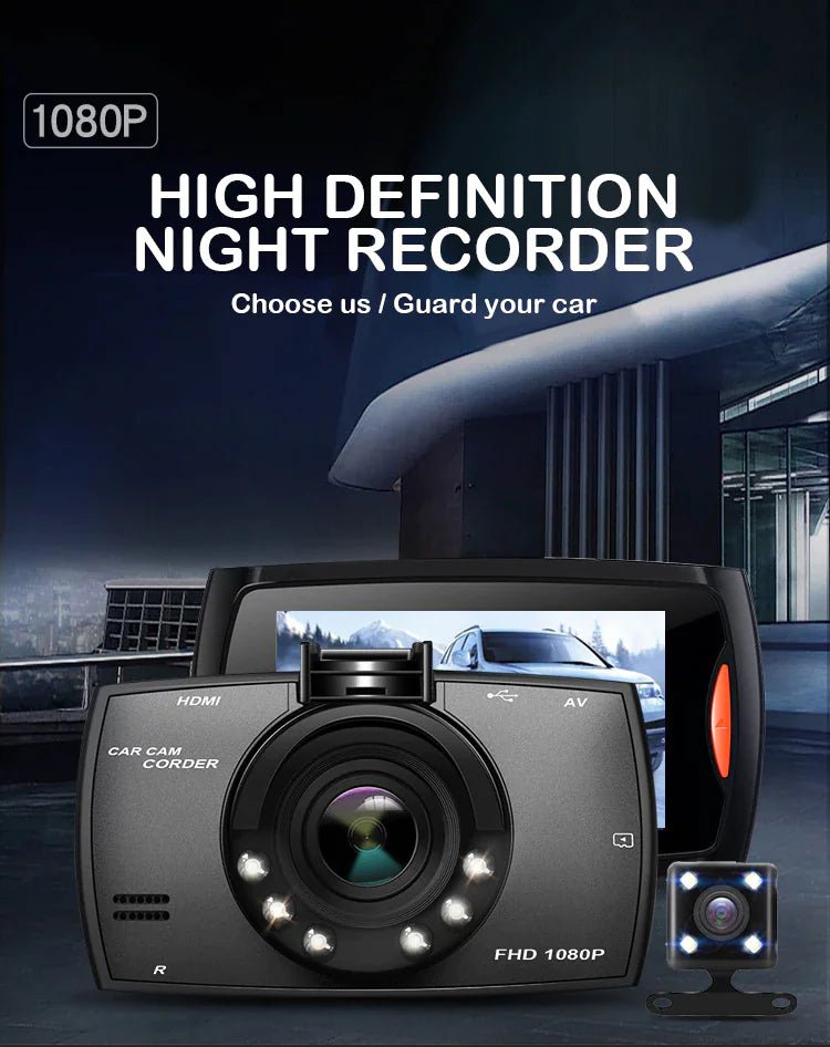 2.7'' Full HD 1080P Dash Cam Car DVR Front &amp; Rear Camera Night Vision G - Sensor - Rieworkes