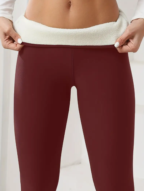 Velvet Padded Lambswool Leggings Mimarta