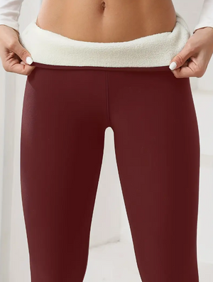 Velvet Padded Lambswool Leggings Mimarta