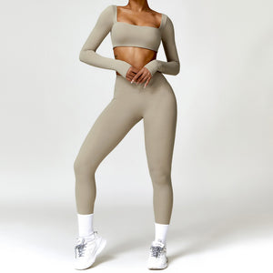 Women's 2PCS Yoga Tracksuit with Leggings and Crop Top Mimarta