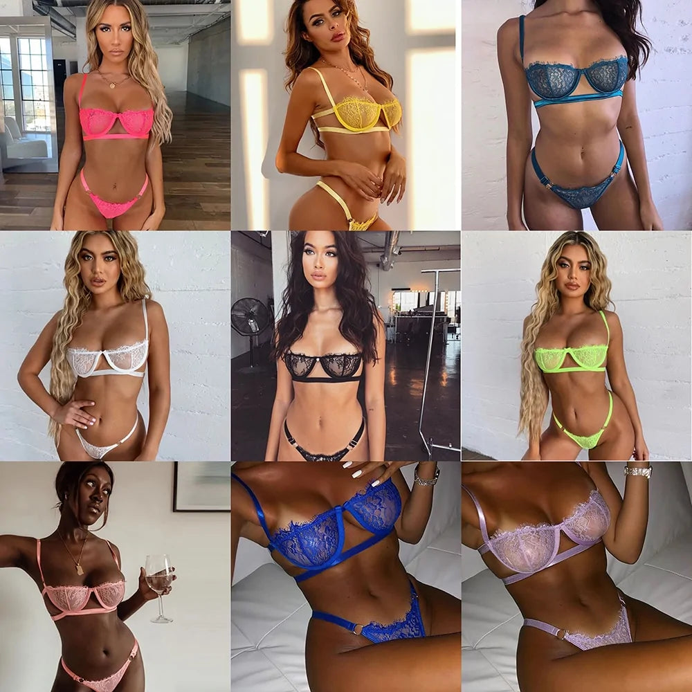 Sexy Transparent  Lingerie Set Rieworkes