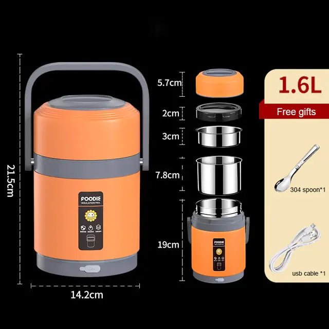 2L USB Electric Heated Lunch Box - Rieworkes