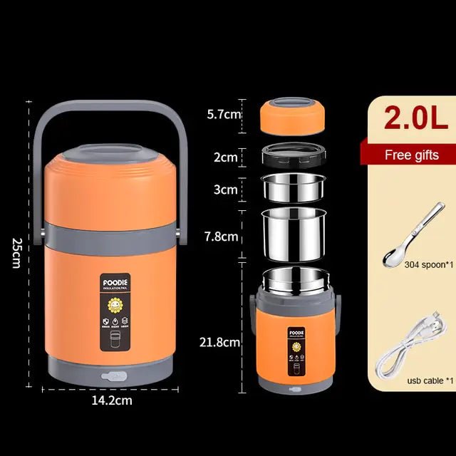 2L USB Electric Heated Lunch Box - Rieworkes