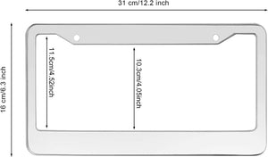 2PCS Chrome Stainless Steel Metal License Plate Frame Tag Cover With Screw Caps - Rieworkes