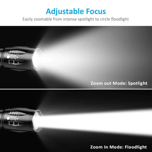 Super-Bright 90000LM LED Tactical Flashlight 5 Modes Zoomable Torch Searchlight Rieworkes