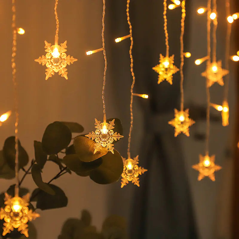 LED Snowflake Curtain Lights for Christmas & Parties Mimarta