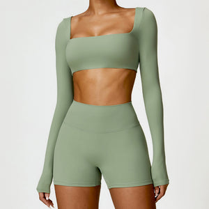 Women's 2PCS Yoga Tracksuit with Leggings and Crop Top Mimarta