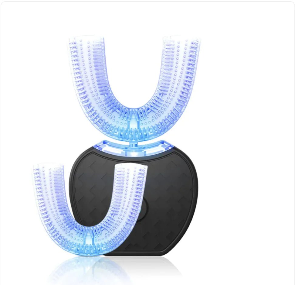360° Automatic Electric Toothbrush, Waterproof U - Shape with Blue Light Whitening &amp; USB Charging - Rieworkes