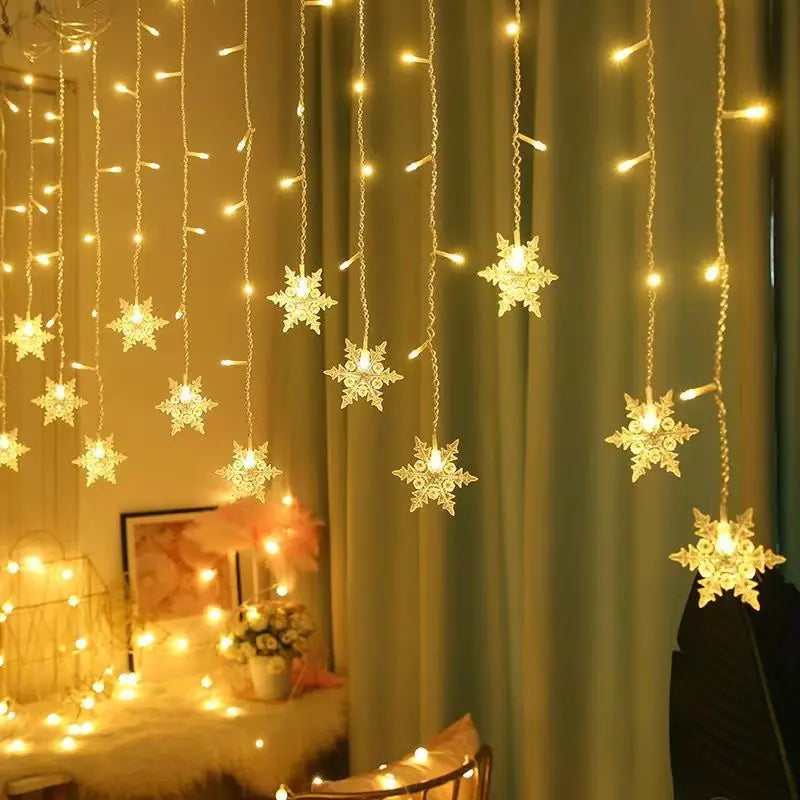 LED Snowflake Curtain Lights for Christmas & Parties Mimarta