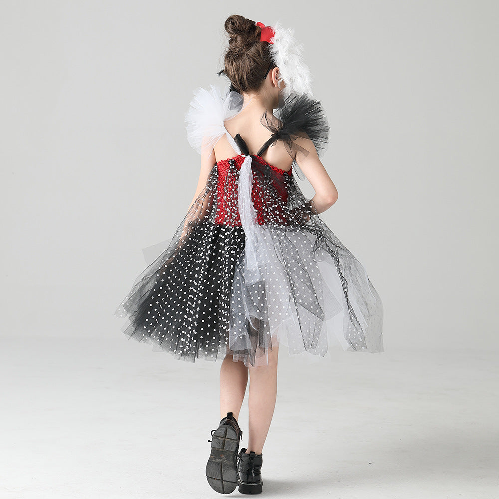 Cruella De Vil Cosplay Dress for Halloween Performance Mimarta