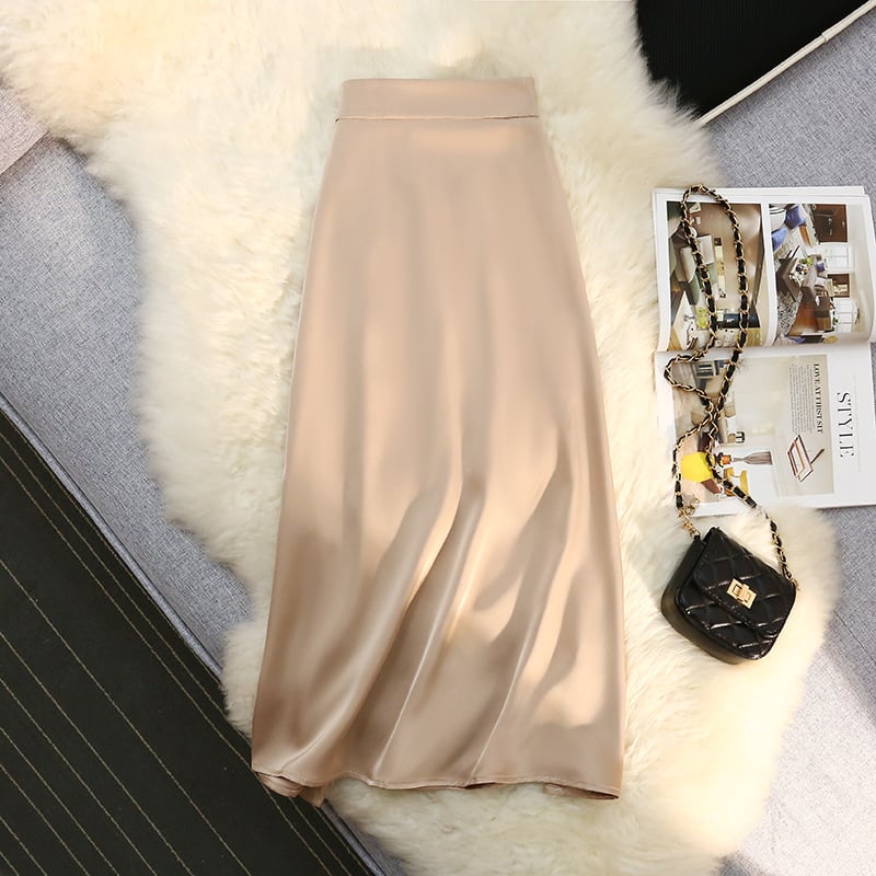 High-Quality Women's Acetate Satin Skirt Mimarta