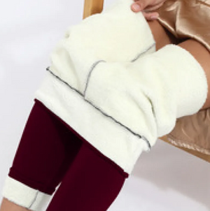 Velvet Padded Lambswool Leggings Mimarta