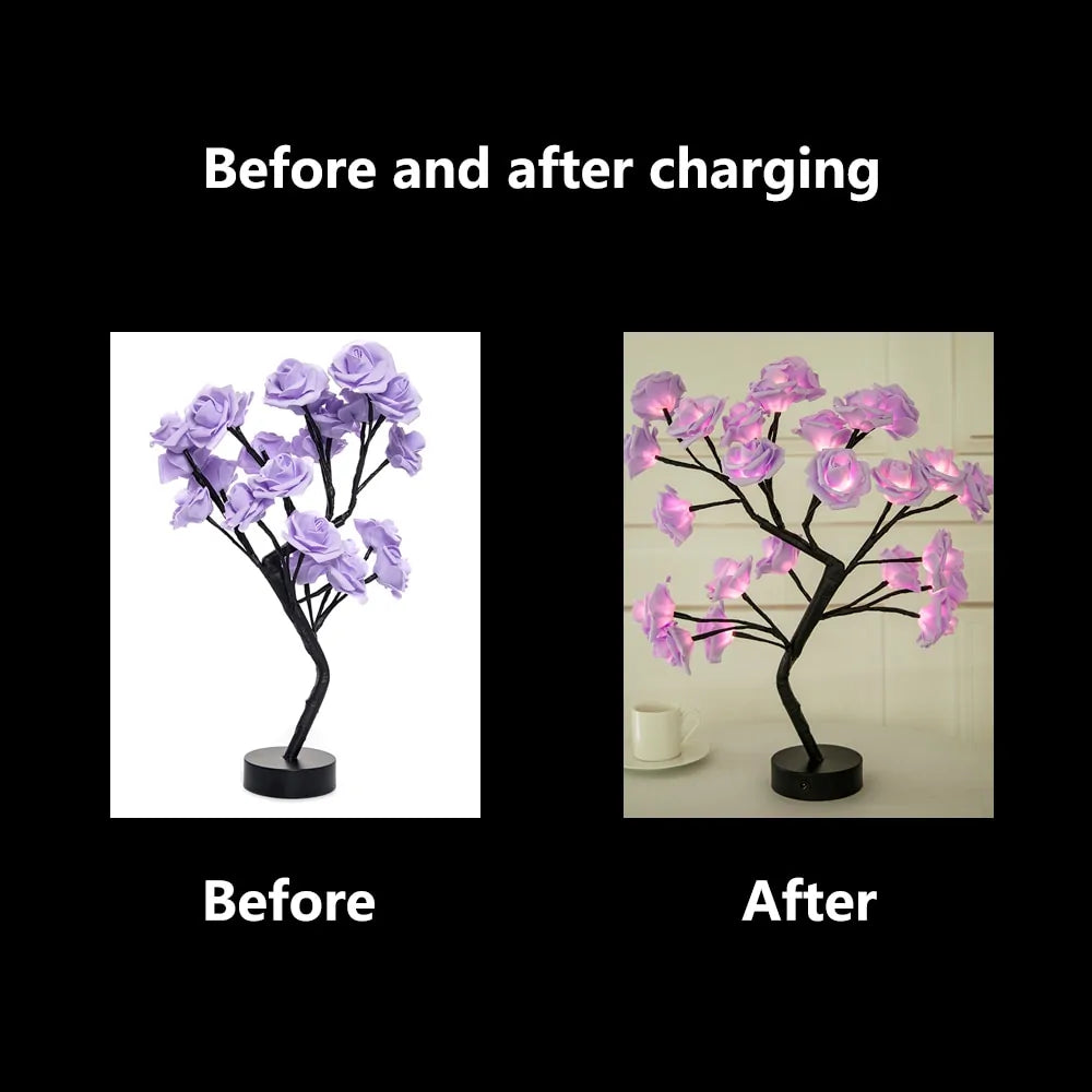 LED Rose Flower Table Lamp Rieworkes
