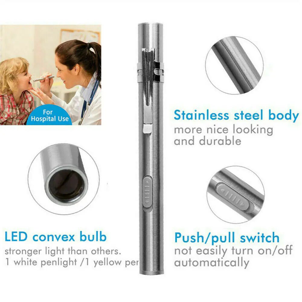 5" LED USB Rechargeable Mini Tactical Flashlight Stainless Steel Torch Pen Light - Rieworkes