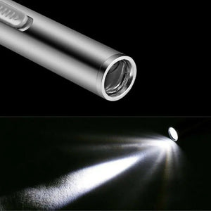 5" LED USB Rechargeable Mini Tactical Flashlight Stainless Steel Torch Pen Light - Rieworkes