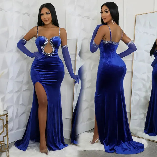Autumn Sexy Diamond Evening Dress for Women Mimarta