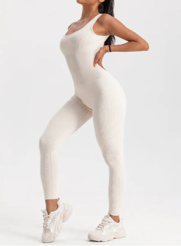Women's Ribbed Sleeveless Jumpsuit Mimarta