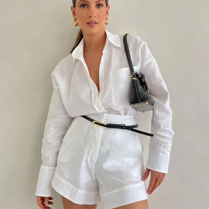 Elegant Women's Tailored Shorts Suit – Long-Sleeve Blazer & Chic Shorts Set Mimarta