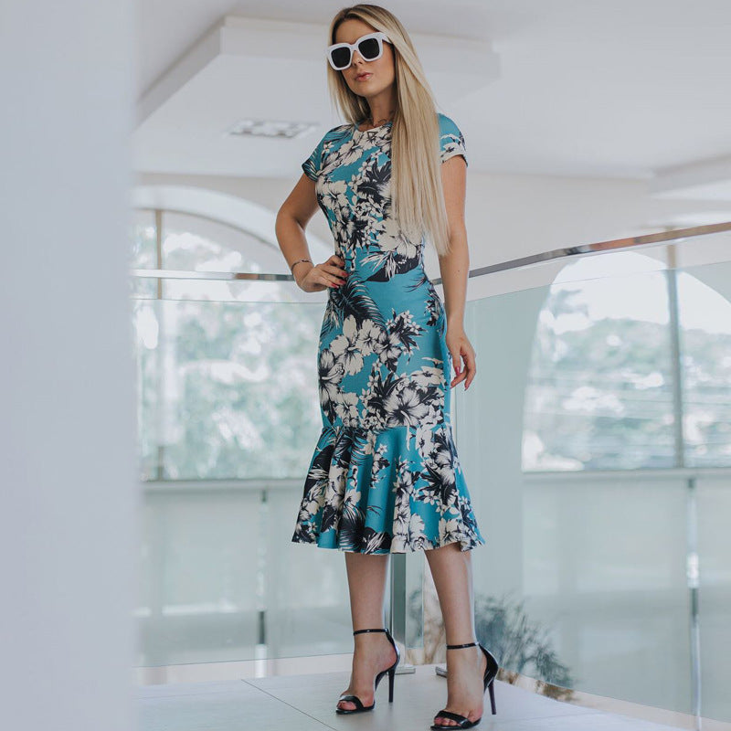 2019 Summer Sexy Floral Ruffled Bodycon Dress Mimarta