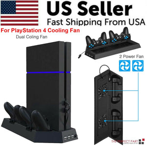 PS4 Cooling Station Vertical Stand 2 Controller Charging Dock For PlayStation 4 Rieworkes