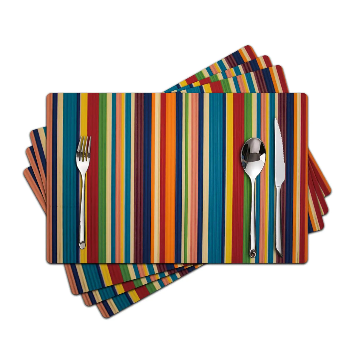 Reizmet Faux Leather Placemats Set of 4 - Color Stripe Resistant Placemats for Dinner Table Non-Slip Waterproof Oil-Proof Washable Reusable Placemat for Indoor Outdoor Kitchen Decor 15.75In*11.81In Mimarta