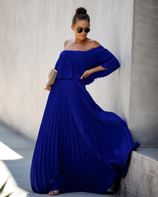 2020 New Sexy Off-Shoulder Chiffon Dress Mimarta