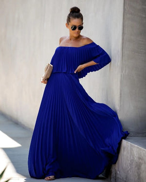 2020 New Sexy Off-Shoulder Chiffon Dress Mimarta