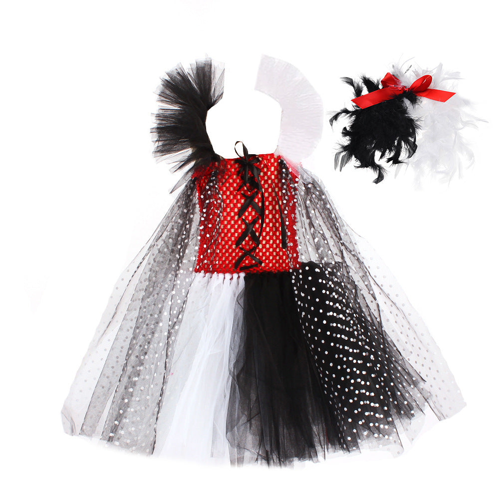 Cruella De Vil Cosplay Dress for Halloween Performance Mimarta