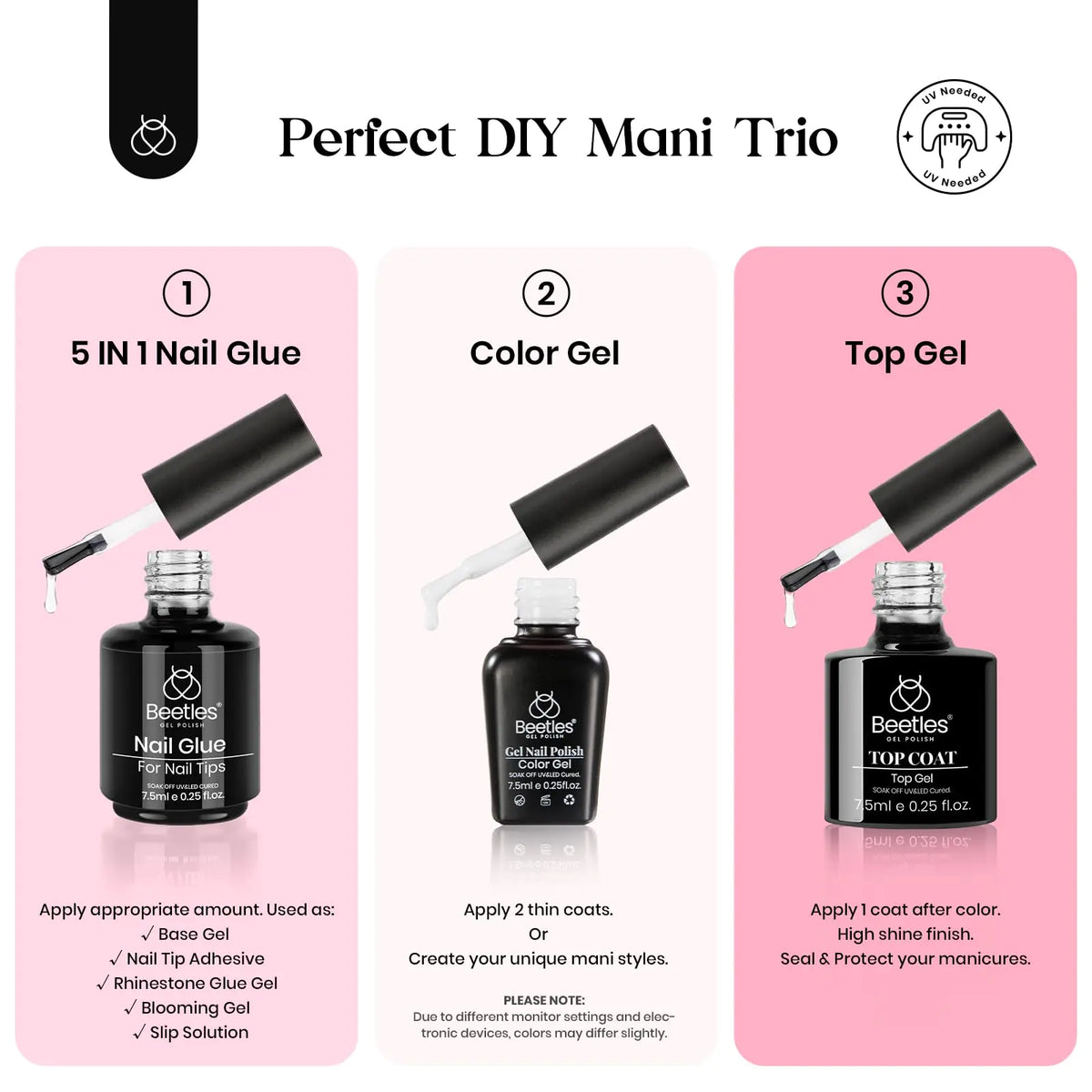 Beetles Gel Nail Kit 600Pcs Medium Almond Nail Tips with Milky White Gel Polish Top Coat, 15 Sizes Soft Clear Gel Nail Tips 5 In 1 Nail Glue Uv Nail Lamp for Nail Extension DIY Nail Salon Gift for Her B-Medium Almond 600pcs(Gel Polish &amp; Top Coat） Rieworkes