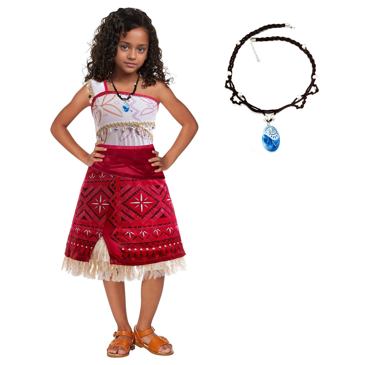 keaiyouhuo Girls Adventure Outfit Dress Princess Dress Up Halloween Costumes with Necklace Mimarta