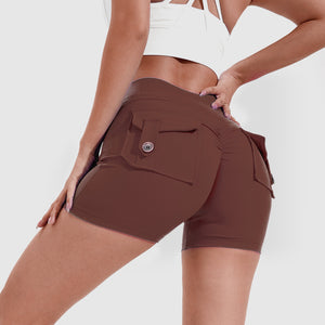 High Waist Hip Lifting Shorts with Pockets for Yoga Mimarta