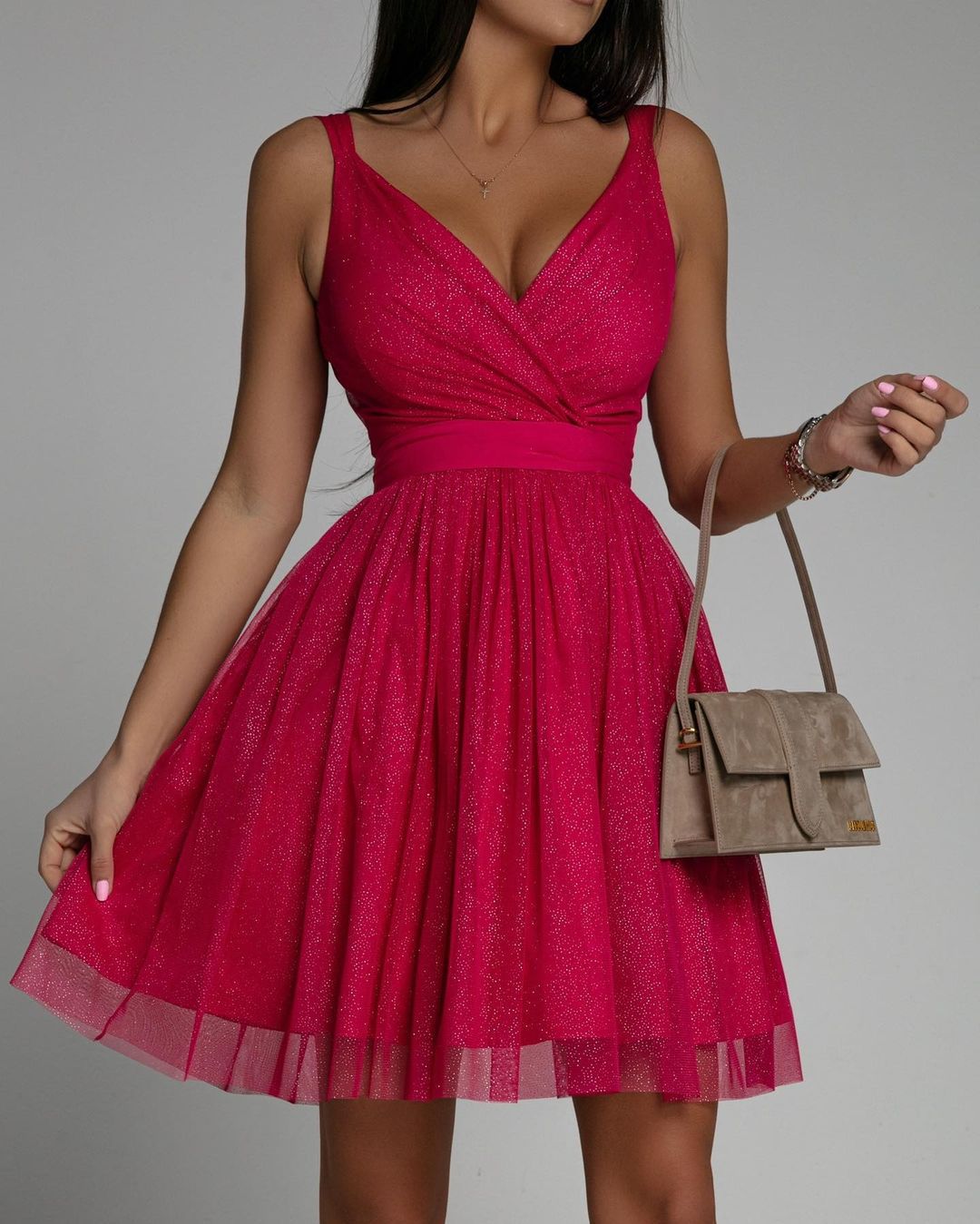 Fashionable Sexy Mesh Dress with Cross V-Neck for Women Mimarta