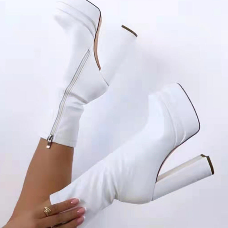 Women's Waterproof High Heeled Thick Bottom Boots Mimarta