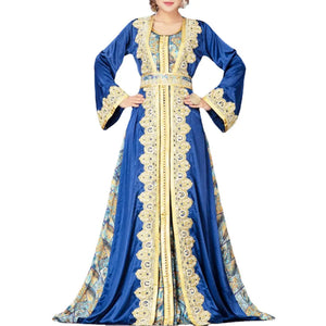 Middle Eastern Printed Muslim Robe Dress Mimarta