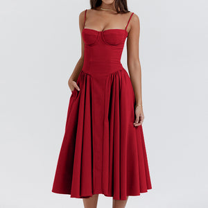 Summer Red Strapless Dress for Women - Stylish & Sexy Mimarta