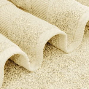 Luxury Beige Bath Towel Set 8 Pcs Combed Cotton Hotel Quality Absorbent Beige Rieworkes