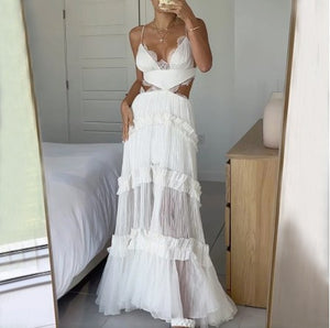 2023 Fall Sexy Lace Sheer Hole Slip Dress for Home Mimarta