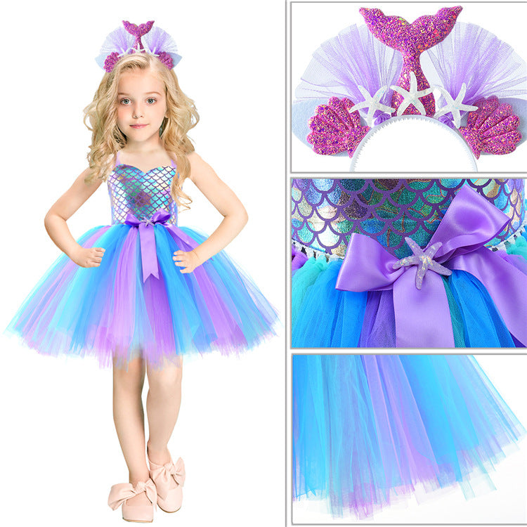 Mermaid Princess Tutu Dress for Baby Halloween Party Mimarta