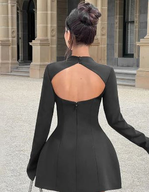 Sexy Backless Round Neck Dress Mimarta