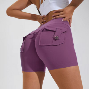 High Waist Hip Lifting Shorts with Pockets for Yoga Mimarta