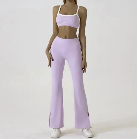 Spaghetti Strap Contrast Color Yoga Sports Suit Rieworkes