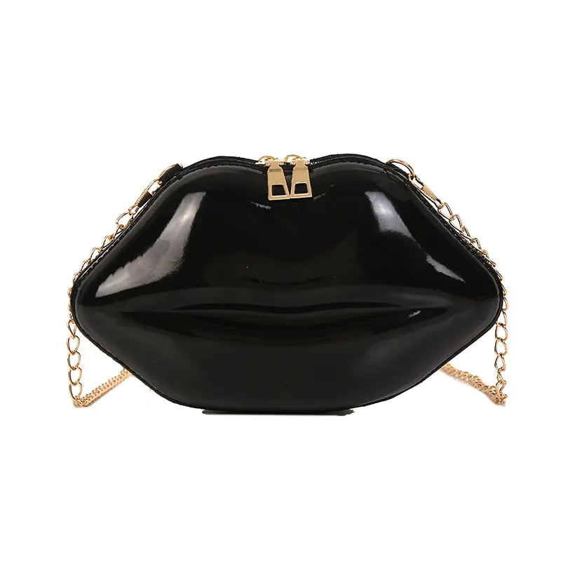 Mini Bags for Women 2023 New Fashion All-match Women&amp;#39;s Shoulder Bag PU Solid Color Zipper Crossbody Patent Leather Lip Chain Bag Rieworkes